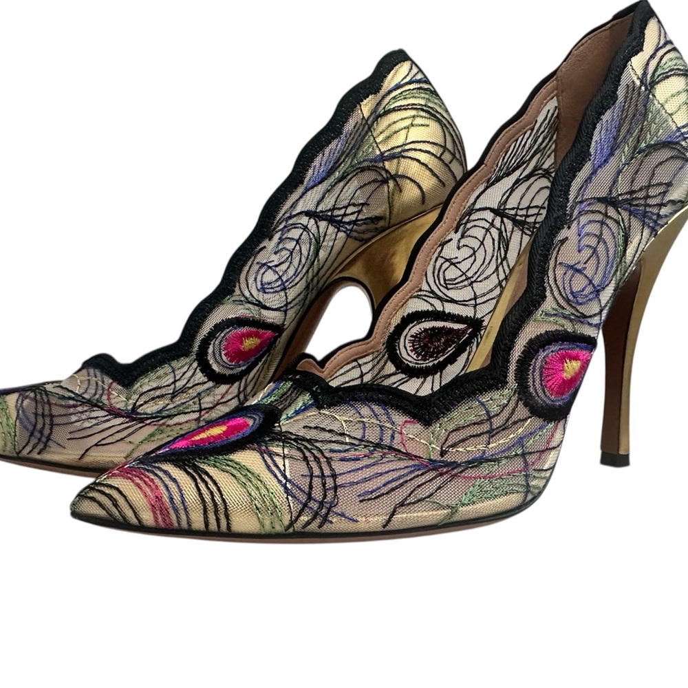 Palter Deliso Peacock Feather High Heels